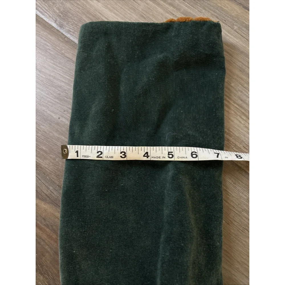 Pottery Barn Green/tan Velvet Wine Gift Bags Carry Sleeve